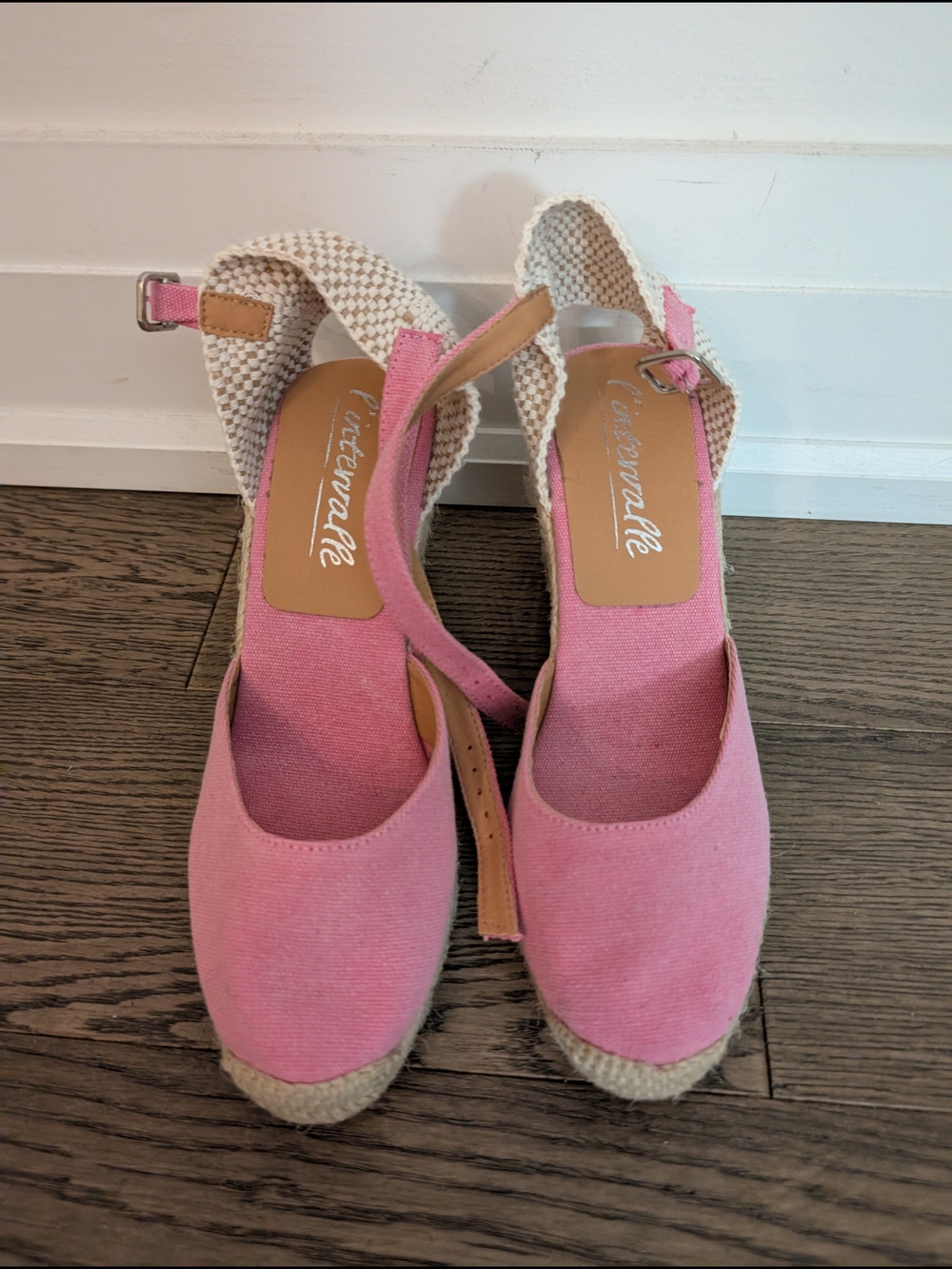 L'INTERVALLE Pink Espadrille Wedge Sandals